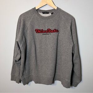 Ohio State University Crewneck Men’s L Gray Embroidered Sweatshirt NCAA Football